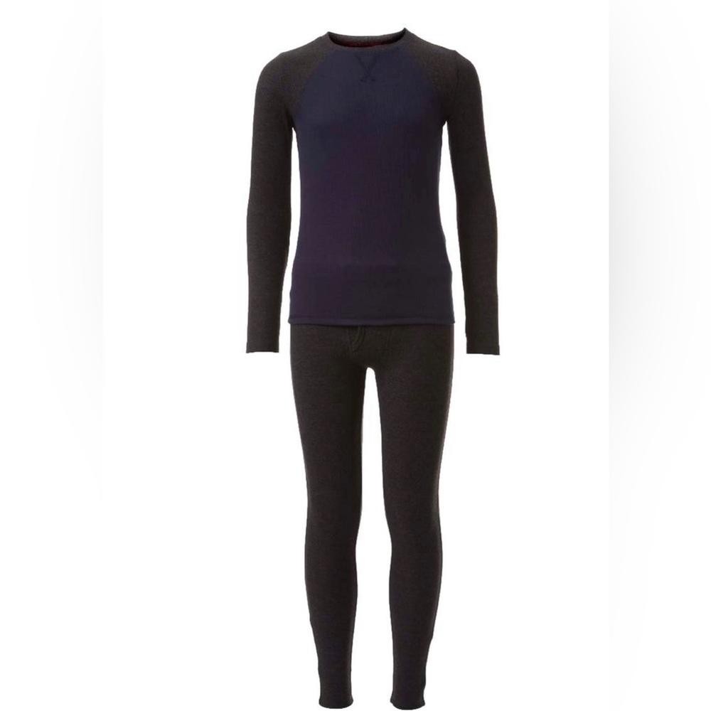 CUDDL DUDS TWO PIECE THERMAL SET: GRAY/BLUE: NEW IN PACKAGE: SIZE SMALL